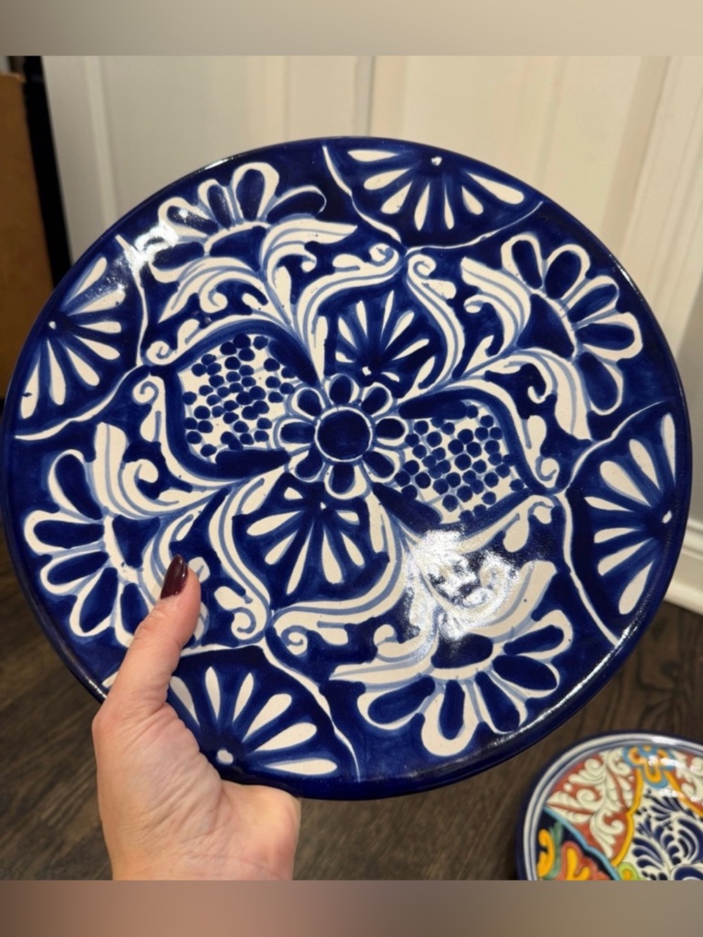 Talavera Mexican Pottery Hand-Painted Signed Blue & White
